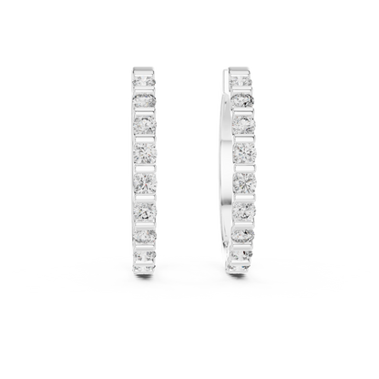 Luxury  Diamond Hoop Earrings