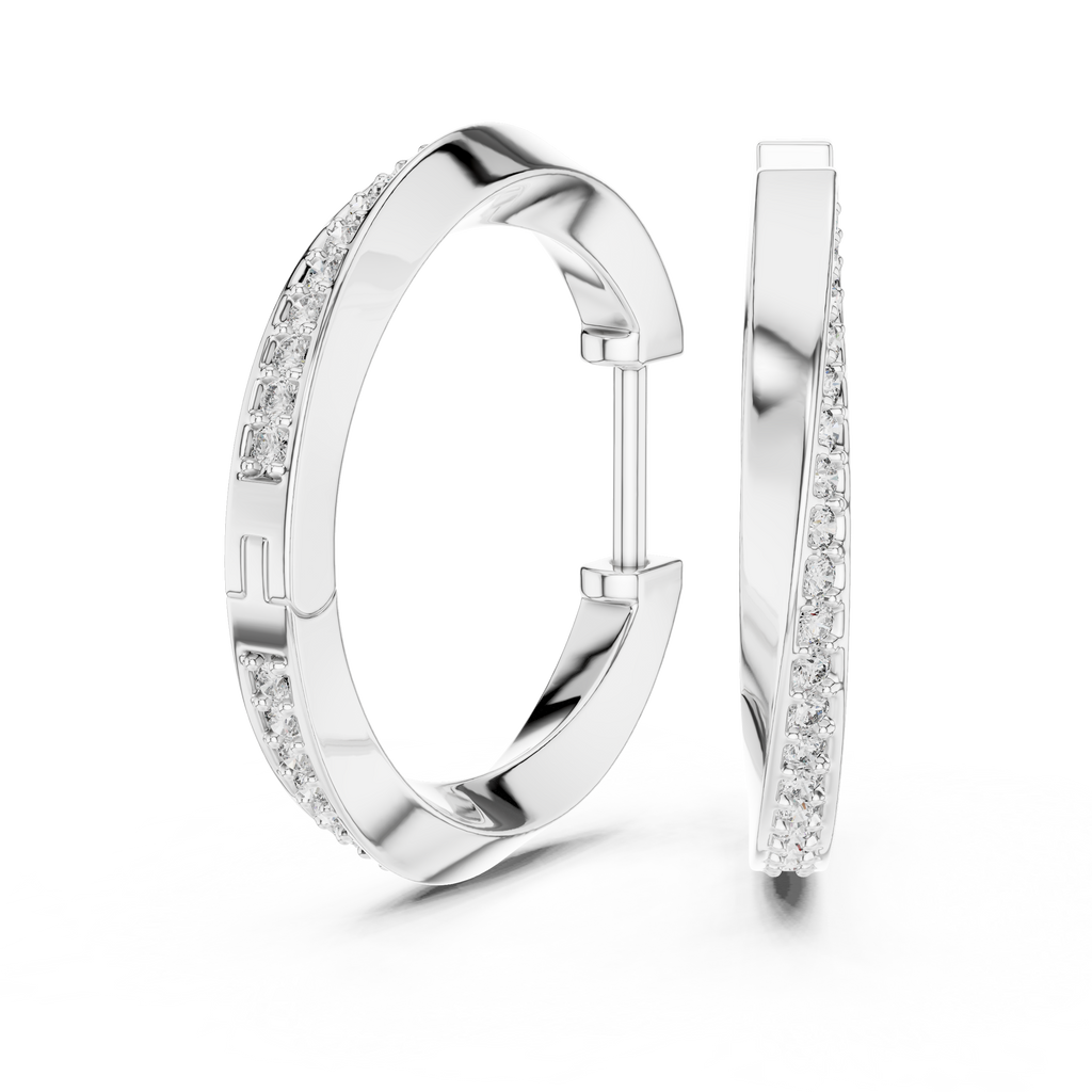 Classic  Diamond Hoop Earrings – Timeless Jewelry