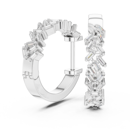 Elegant  Diamond Hoop Earrings