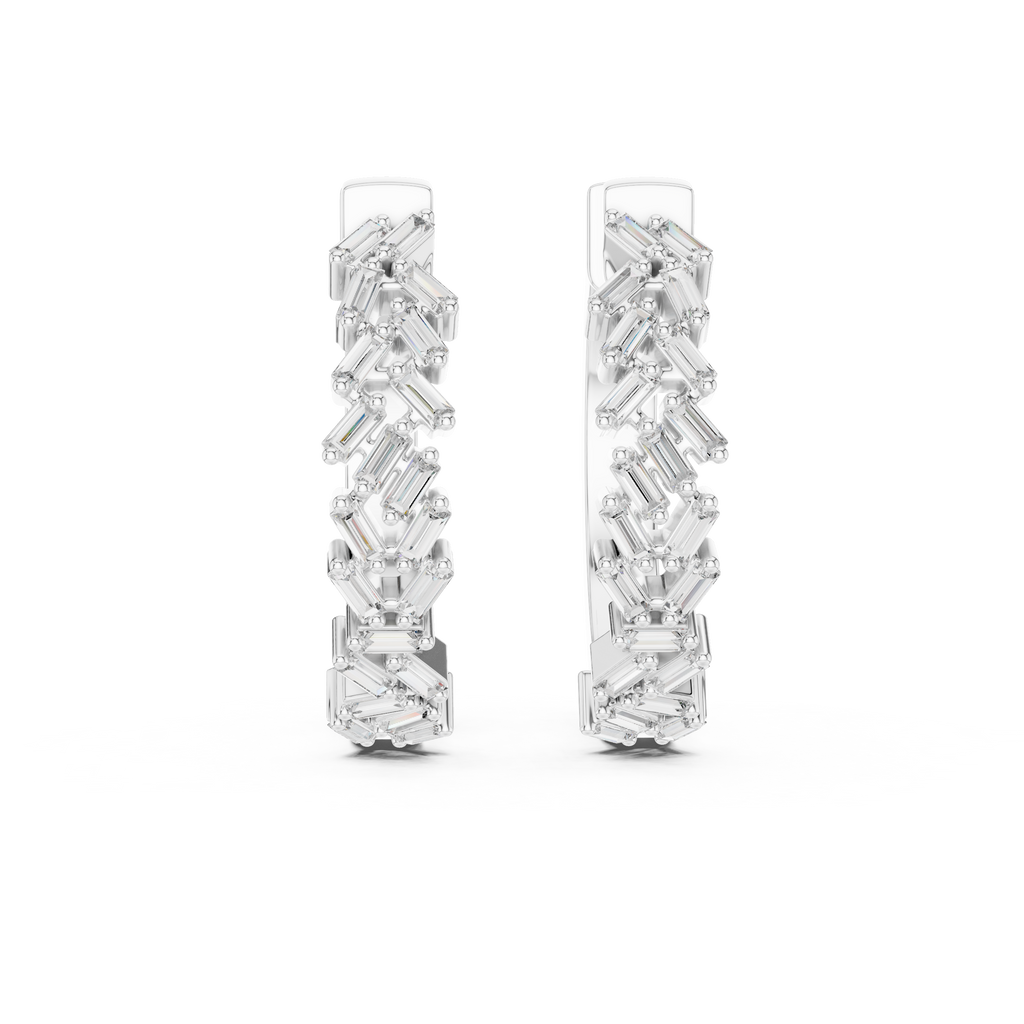 Elegant  Diamond Hoop Earrings