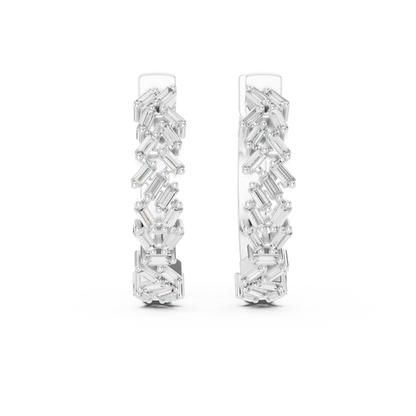 Elegant  Diamond Hoop Earrings