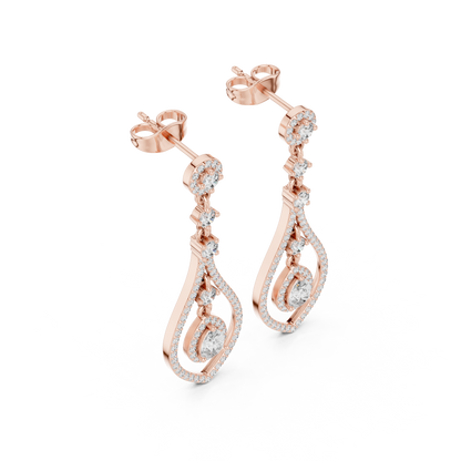 Modern White Gold Diamond Drop Earrings for Bridal & Party Wear