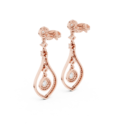 Modern White Gold Diamond Drop Earrings for Bridal & Party Wear