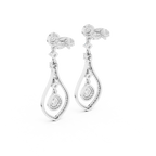 Modern White Gold Diamond Drop Earrings for Bridal & Party Wear