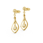 Modern White Gold Diamond Drop Earrings for Bridal & Party Wear