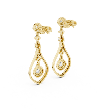 Modern White Gold Diamond Drop Earrings for Bridal & Party Wear