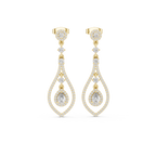 Modern White Gold Diamond Drop Earrings for Bridal & Party Wear