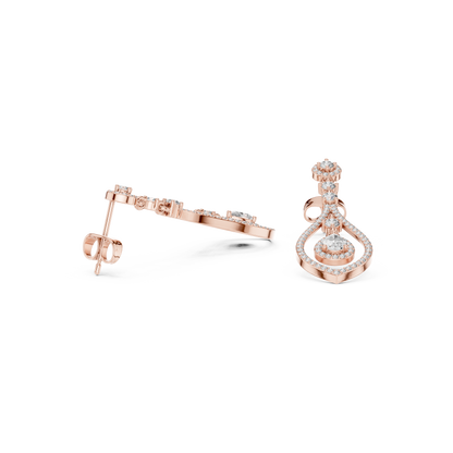 Modern White Gold Diamond Drop Earrings for Bridal & Party Wear