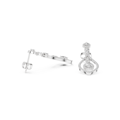 Modern White Gold Diamond Drop Earrings for Bridal & Party Wear