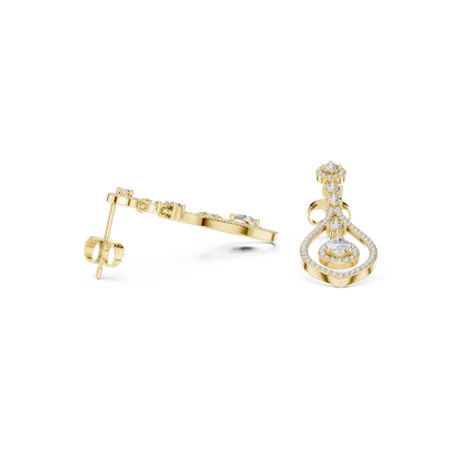 Modern White Gold Diamond Drop Earrings for Bridal & Party Wear