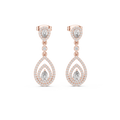 Designer Pear Halo Diamond Earrings | Modern Statement Jewelry