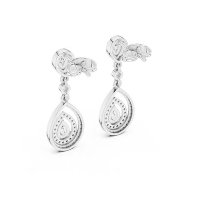 Designer Pear Halo Diamond Earrings | Modern Statement Jewelry