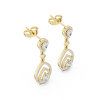 Designer Pear Halo Diamond Earrings | Modern Statement Jewelry