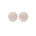 Sparkling Round Cut Diamond Halo Earrings for Women