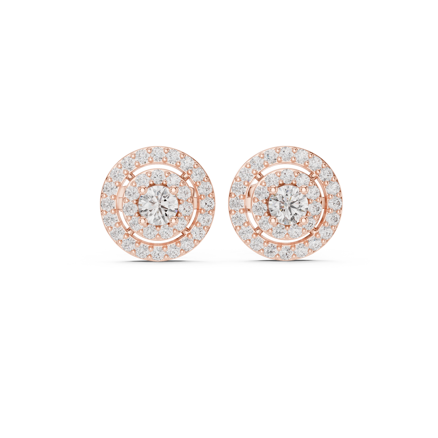 Sparkling Round Cut Diamond Halo Earrings for Women