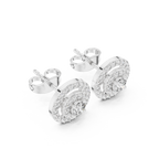 Sparkling Round Cut Diamond Halo Earrings for Women