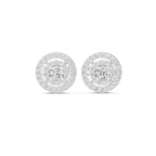 Sparkling Round Cut Diamond Halo Earrings for Women