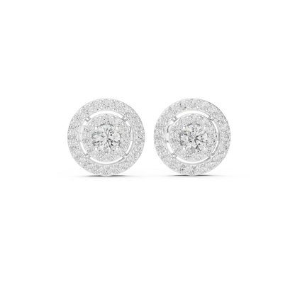 Sparkling Round Cut Diamond Halo Earrings for Women