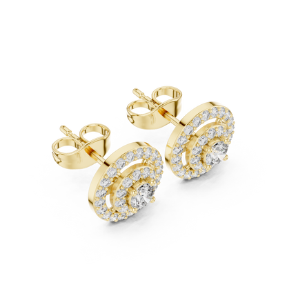 Sparkling Round Cut Diamond Halo Earrings for Women