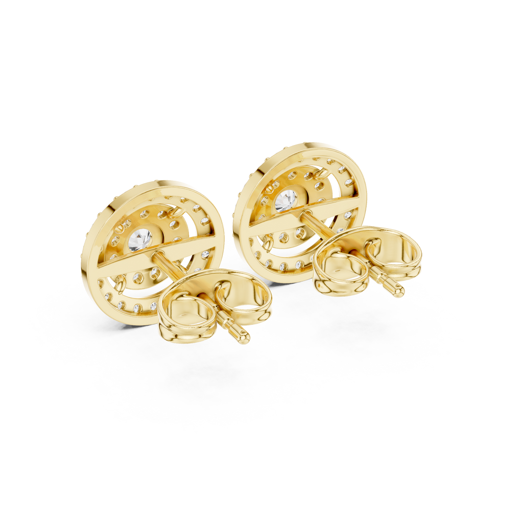 Sparkling Round Cut Diamond Halo Earrings for Women