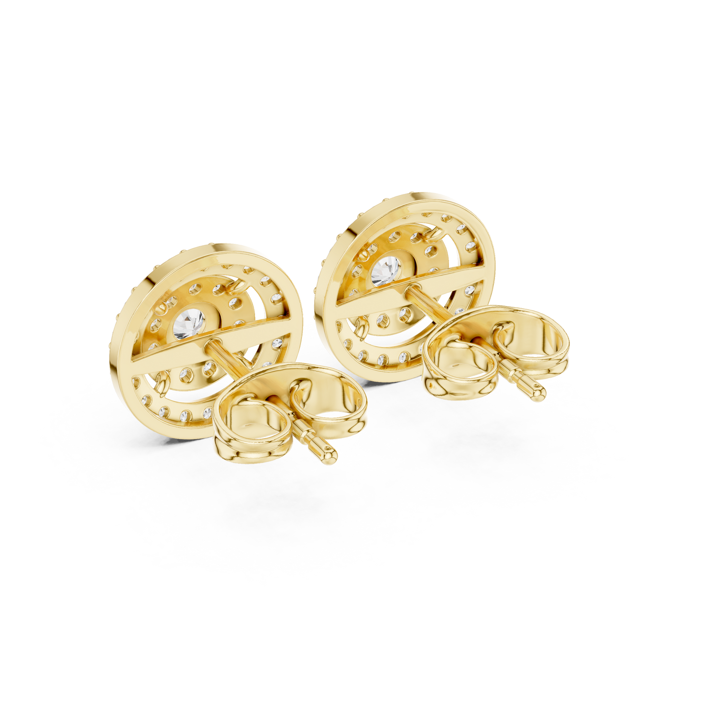Sparkling Round Cut Diamond Halo Earrings for Women