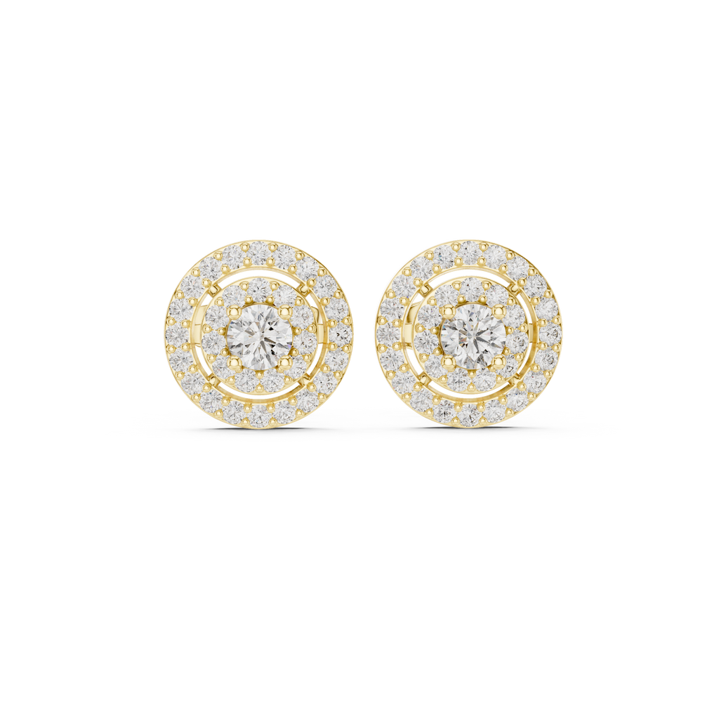 Sparkling Round Cut Diamond Halo Earrings for Women