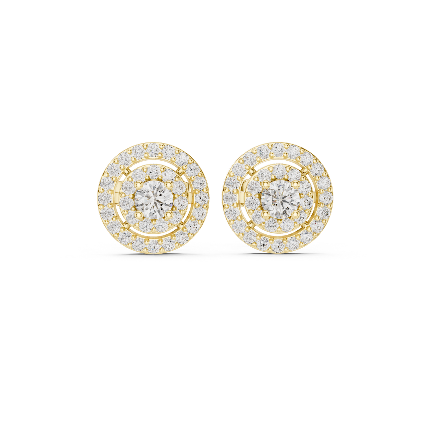 Sparkling Round Cut Diamond Halo Earrings for Women