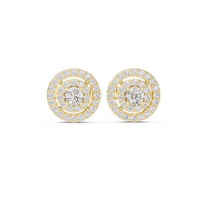 Sparkling Round Cut Diamond Halo Earrings for Women