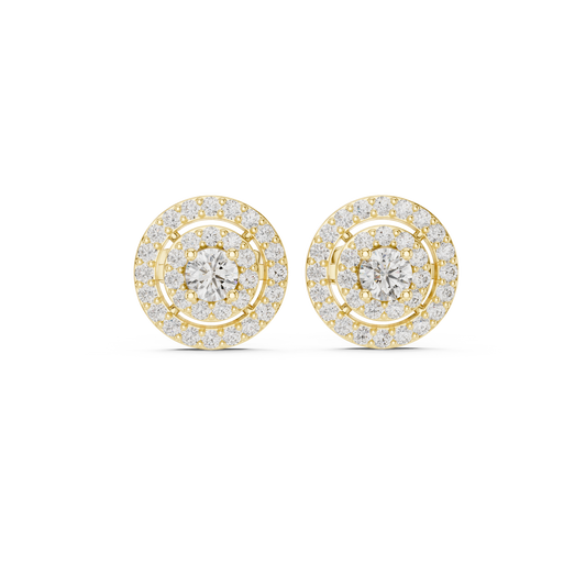 Sparkling Round Cut Diamond Halo Earrings for Women
