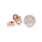 Sparkling Round Cut Diamond Halo Earrings for Women
