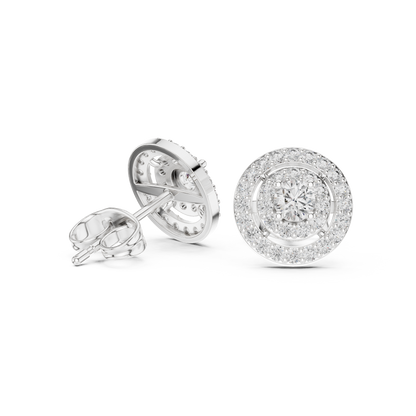 Sparkling Round Cut Diamond Halo Earrings for Women