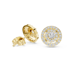 Sparkling Round Cut Diamond Halo Earrings for Women