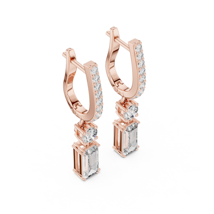 Minimalist Diamond Statement Earrings for Bridal & Evening Wear