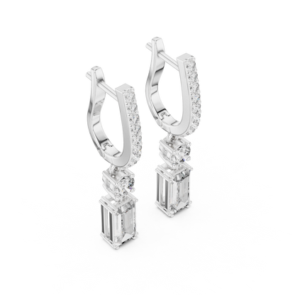 Minimalist Diamond Statement Earrings for Bridal & Evening Wear