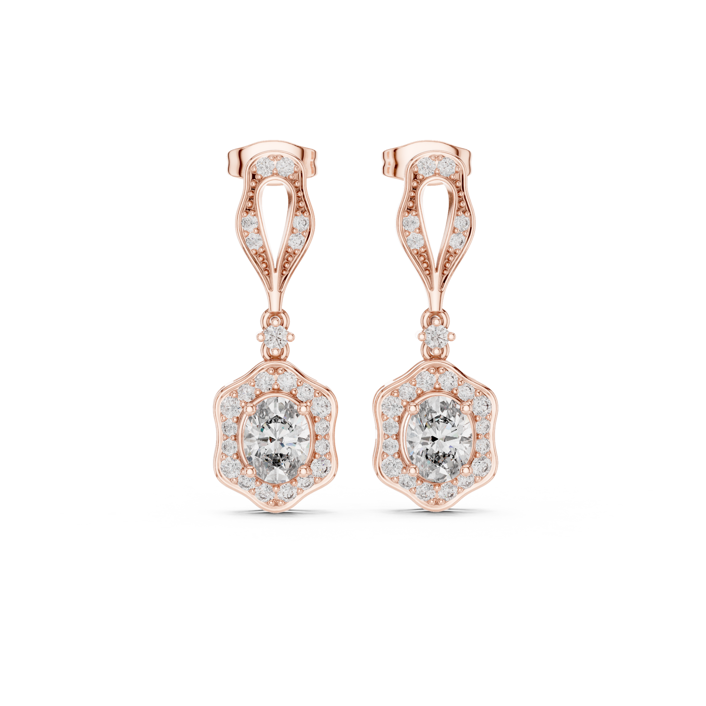 Classic Vintage Inspired Diamond Earrings for Women