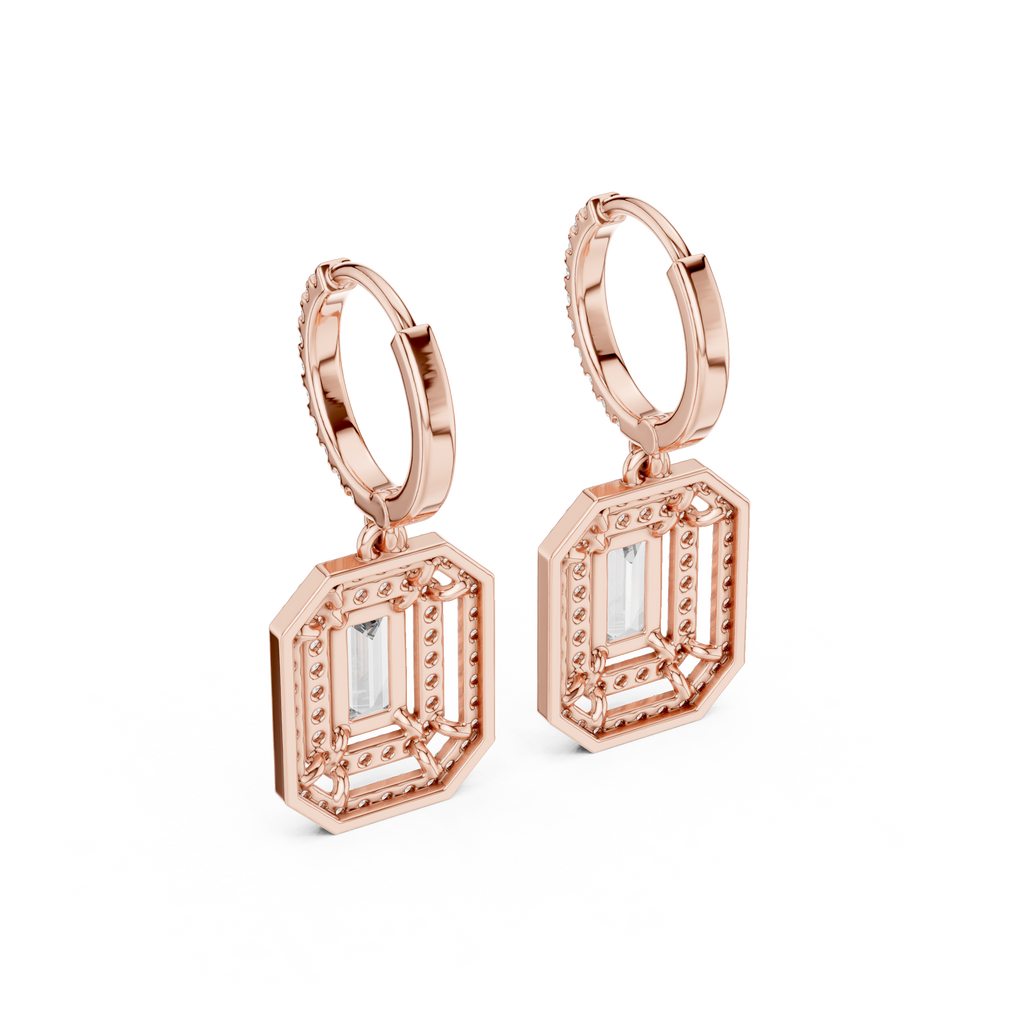 Elegant Geometric Diamond Dangle Earrings for Women