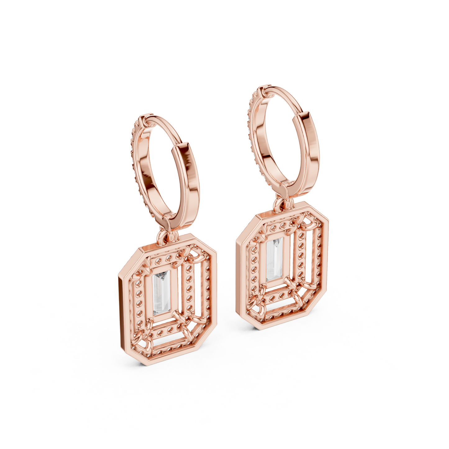 Elegant Geometric Diamond Dangle Earrings for Women