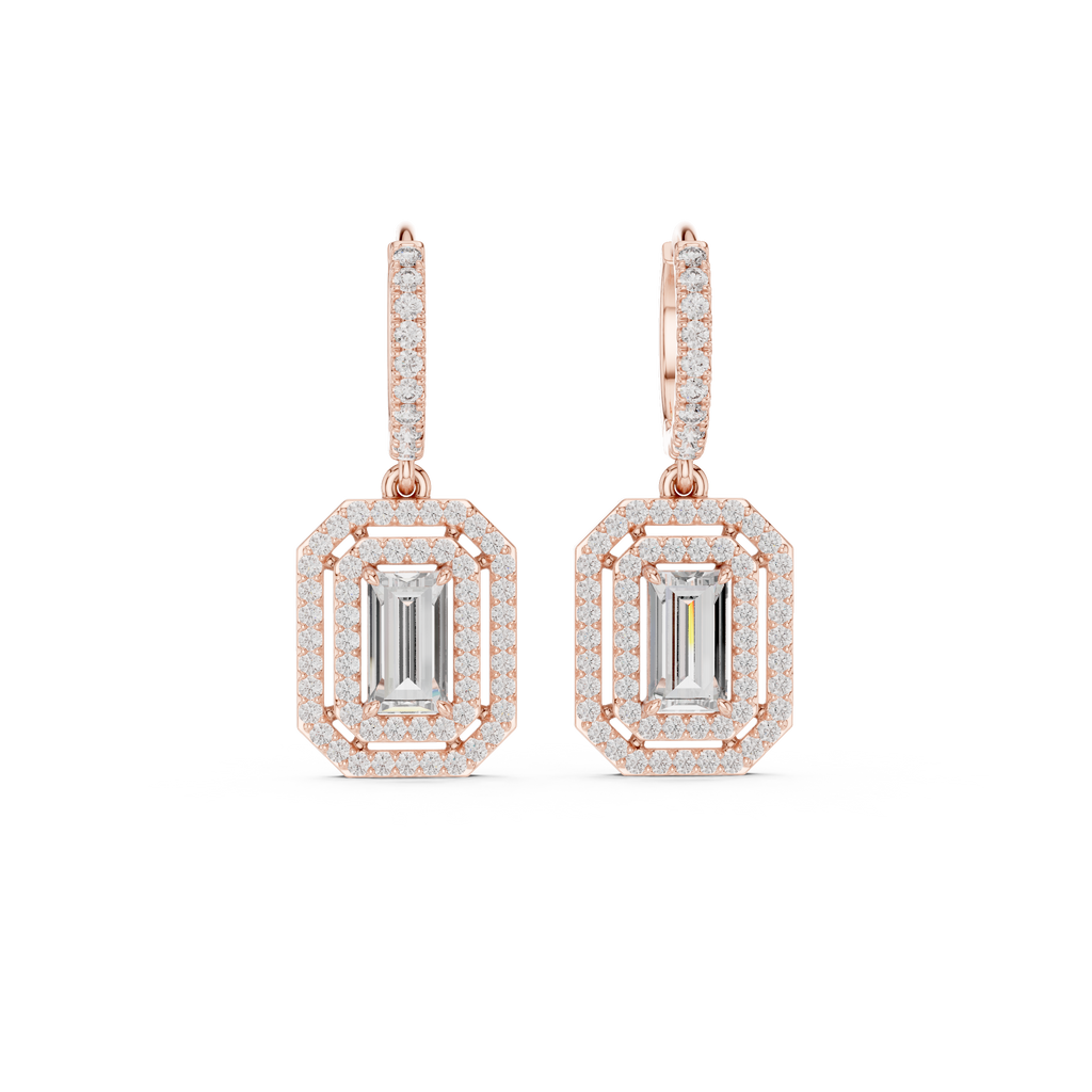 Elegant Geometric Diamond Dangle Earrings for Women