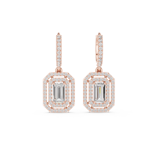 Elegant Geometric Diamond Dangle Earrings for Women
