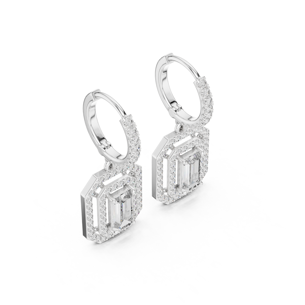 Elegant Geometric Diamond Dangle Earrings for Women