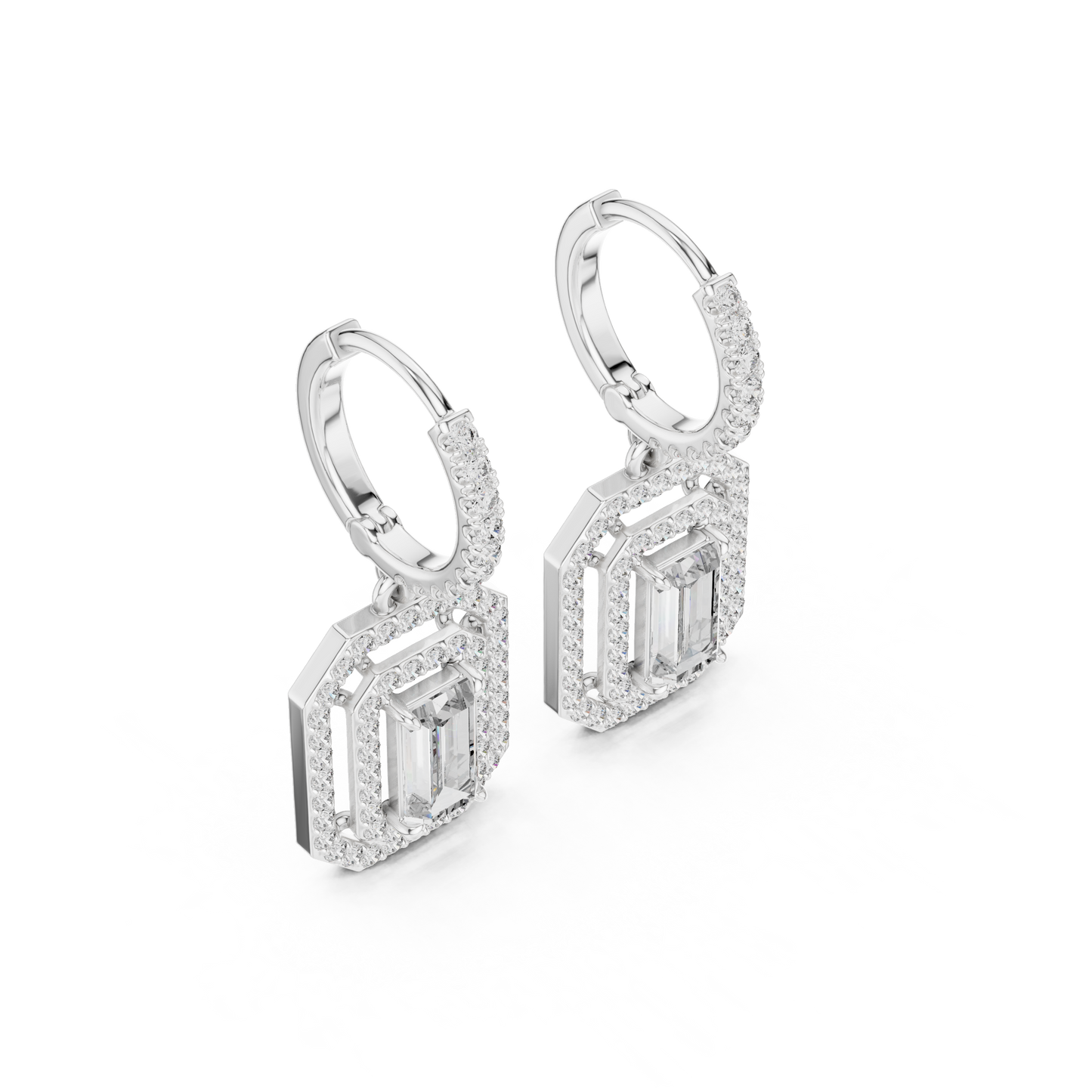 Elegant Geometric Diamond Dangle Earrings for Women