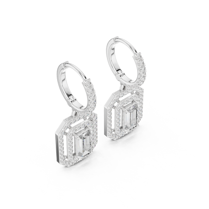 Elegant Geometric Diamond Dangle Earrings for Women