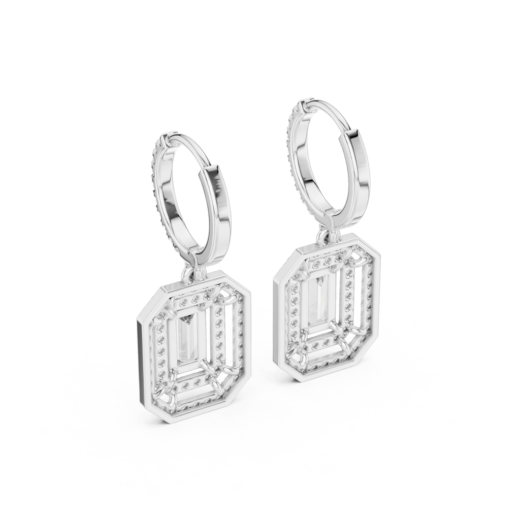 Elegant Geometric Diamond Dangle Earrings for Women
