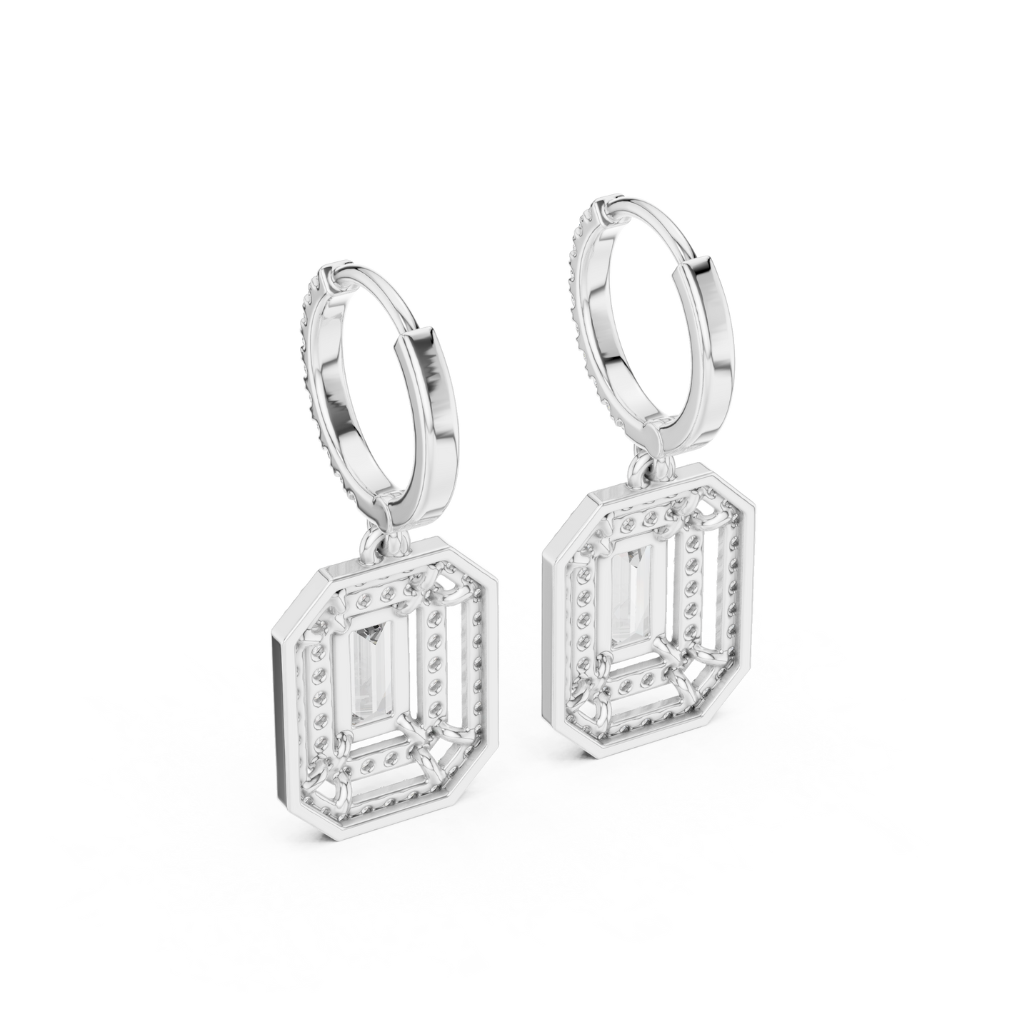 Elegant Geometric Diamond Dangle Earrings for Women