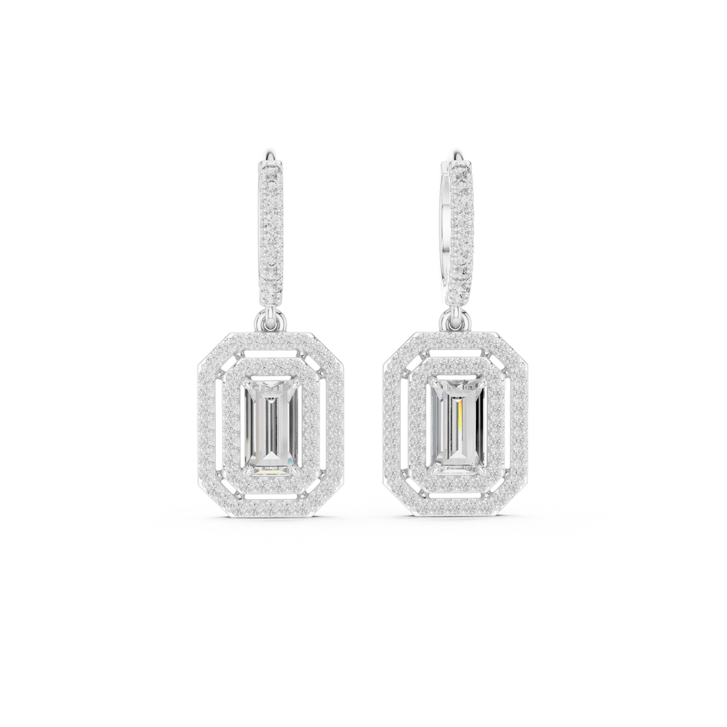 Elegant Geometric Diamond Dangle Earrings for Women