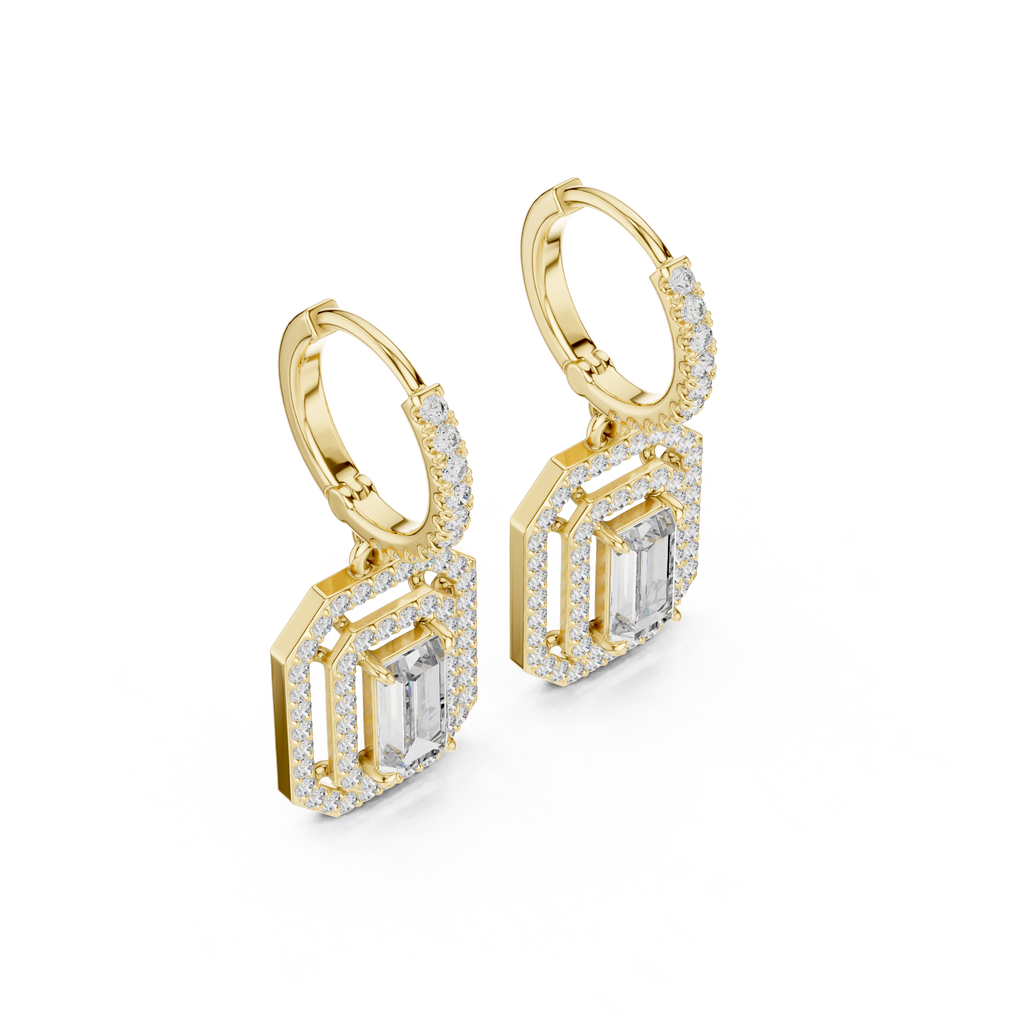 Elegant Geometric Diamond Dangle Earrings for Women