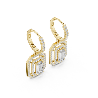 Elegant Geometric Diamond Dangle Earrings for Women