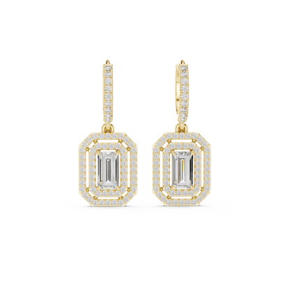 Elegant Geometric Diamond Dangle Earrings for Women