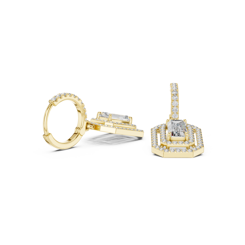 Elegant Geometric Diamond Dangle Earrings for Women