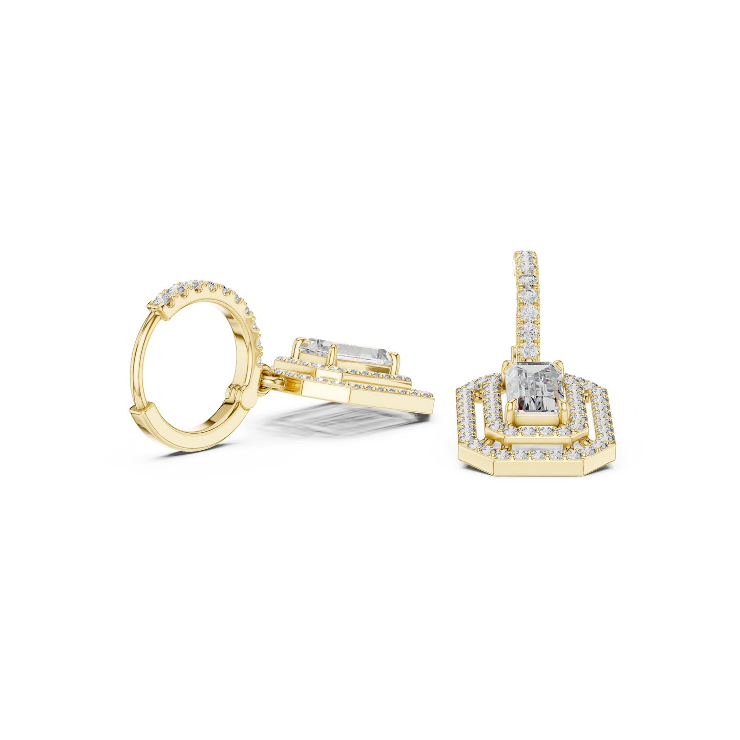 Elegant Geometric Diamond Dangle Earrings for Women